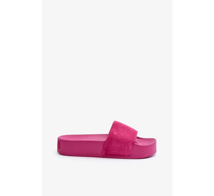 Dámske semišové šľapky na platforme Big Star Fuchsia