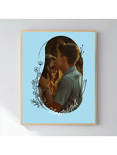 Personalizovaný magický fotoobraz v rámu - 40x50- květinové orámování