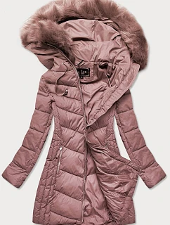 Dámska dlhá prešívaná zimná bunda Old Pink (7689)