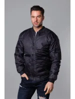Černá pánská bunda typu "bomber" s podšívkou model 18344989 - J.STYLE Černá pánská bunda typu "bomber" s podšívkou model 18344989 - J.STYLE