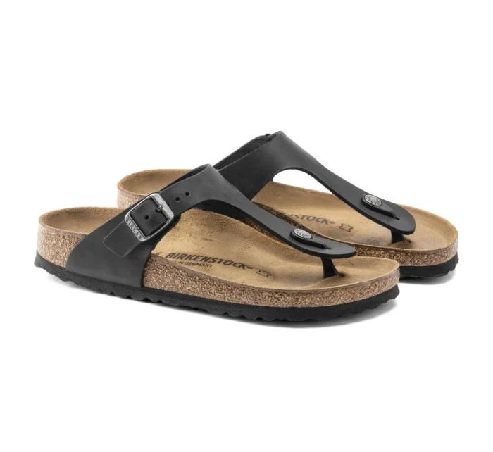Dámske/pánske žabky Birkenstock Gizeh NU Oiled Black Regular z olejovanej kože pre široké chodidlo (0845251) Dámske/pánske žabky Birkenstock Gizeh NU Oiled Black Regular z olejovanej kože pre široké chodidlo (0845251)