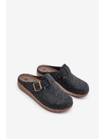 Kapcie Męskie Z Klamrą Klapki Profilaktyczne Inblu MT000012 Grafitowe