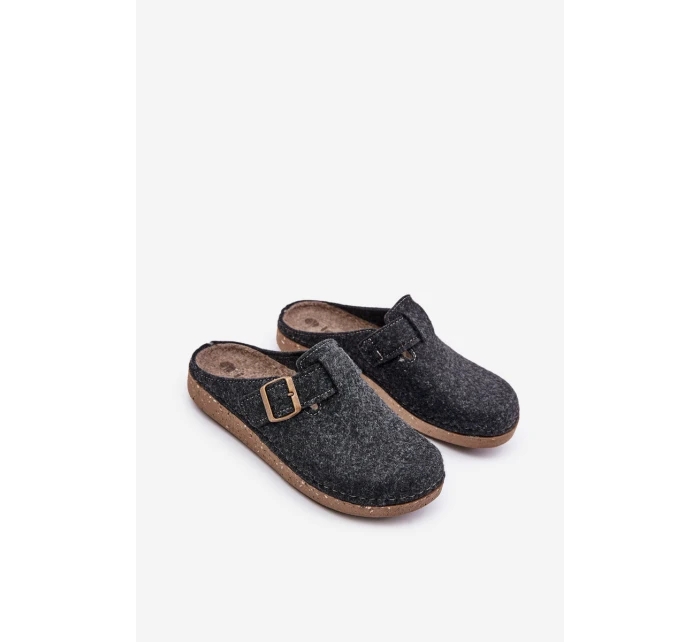 Kapcie Męskie Z Klamrą Klapki Profilaktyczne Inblu MT000012 Grafitowe