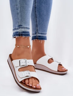 Klapki Damskie Z Klamrami Inblu CP000042 Białe