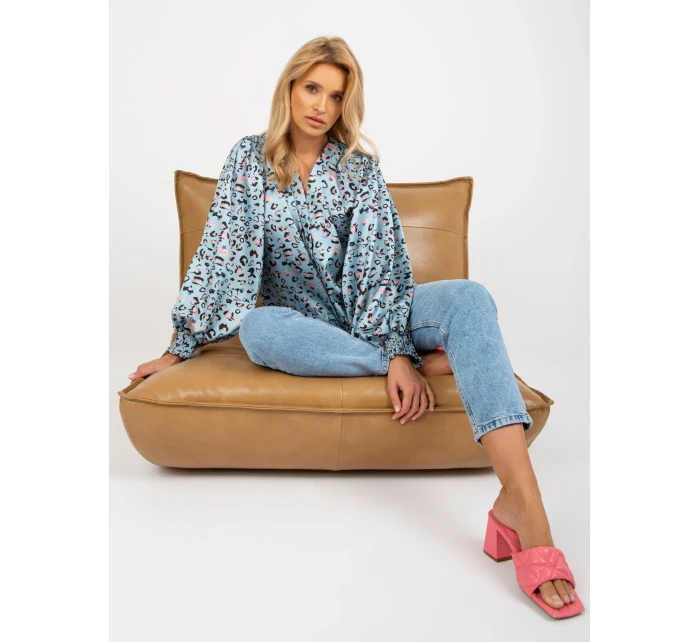 Dámska košeľa LK KS 509017 2.78 čierna a modrá - FPrice