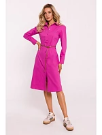 M804 Košeľové šaty s opaskom - ružové