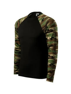 Maskáčové tričko LS unisex maskáčová hnedá