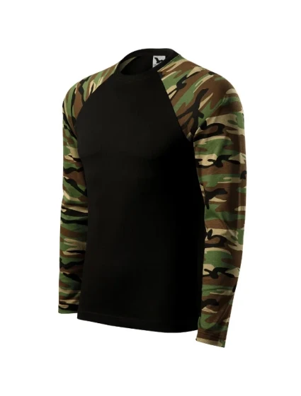 Maskáčové tričko LS unisex maskáčová hnedá