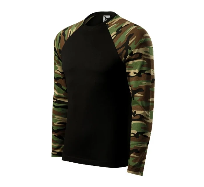 Maskáčové tričko LS unisex maskáčová hnedá