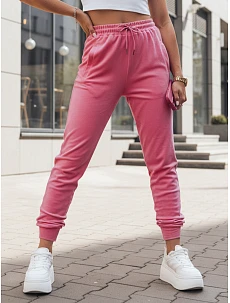Dámske velúrové ružové tepláky FashionStreet UY2839