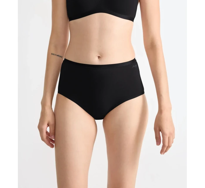 Dámske bavlnené nohavičky s vysokým pásom GO Daily 3P - BLACK - black 0004 - SLOGGI