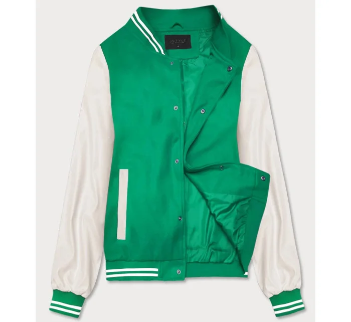 Zelená dámská baseballová bunda model 18141042 - J.STYLE Zelená dámská baseballová bunda model 18141042 - J.STYLE