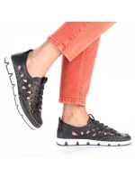 W modrá kožená polobotka s podrážkou model 19737391 - Rieker W modrá kožená polobotka s podrážkou model 19737391 - Rieker