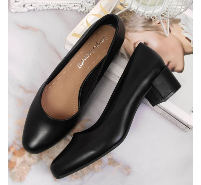 Černé lodičky na klínku W Sergio Leone Černé lodičky na klínku W Sergio Leone