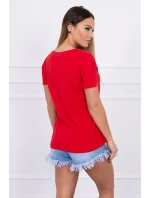 Blúzka so ženskou grafikou červená