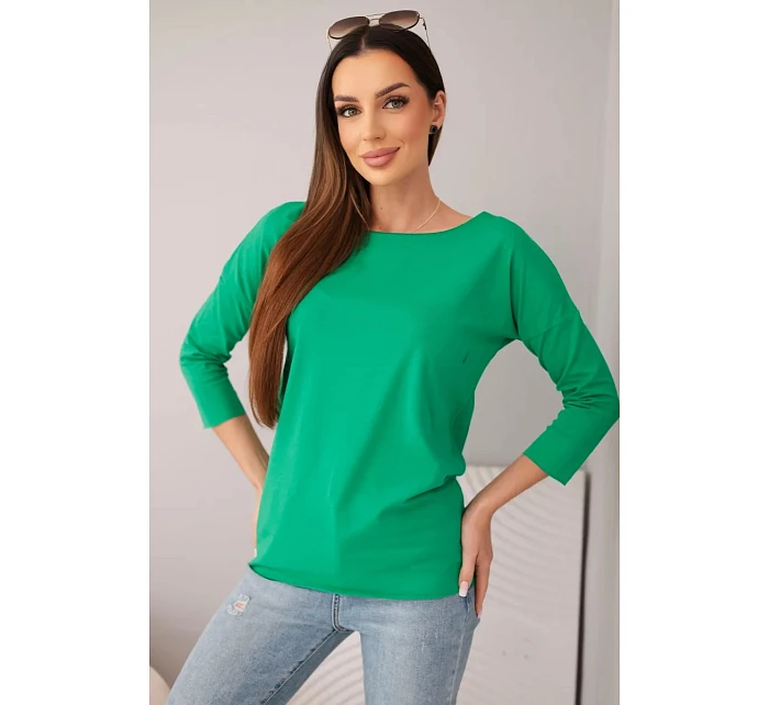 Dámská halenka s lodičkovým výstřihem zelená Dámská halenka s lodičkovým výstřihem zelená