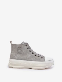 Ocieplane Trampki Damskie Na Platformie Big Star OO274073 Szare