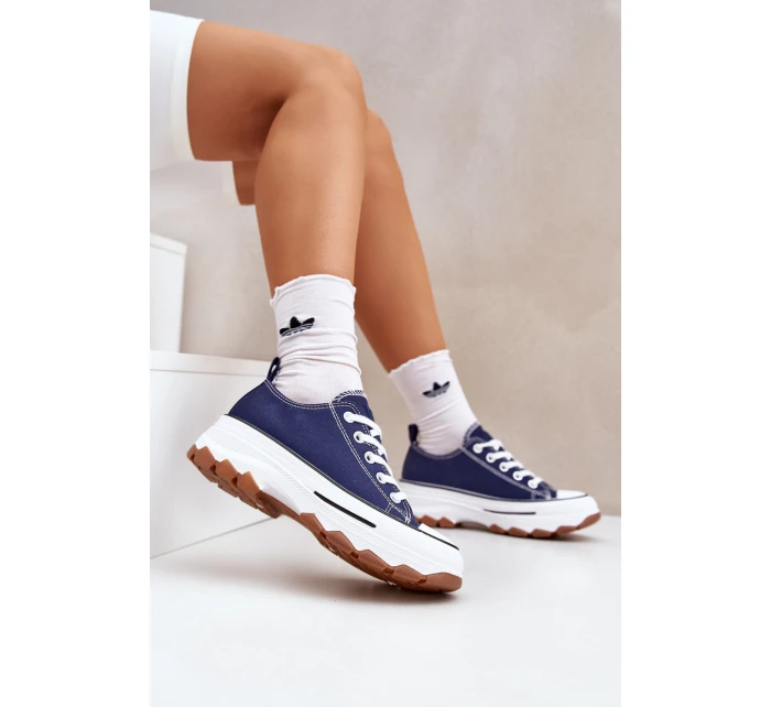 Nízké Dámské Tenisky Na Platformě Tmavě Modré model 21683095 - EVENTO