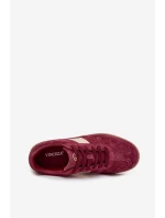 Semišové dámské tenisky model 21708290 bordó - VINCEZA