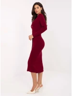 Sukienka PM SK model 21365600 bordowy - FPrice Sukienka PM SK model 21365600 bordowy - FPrice