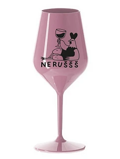 NERUŠŠŠ - svetloružový nerozbitný pohár na víno 470 ml