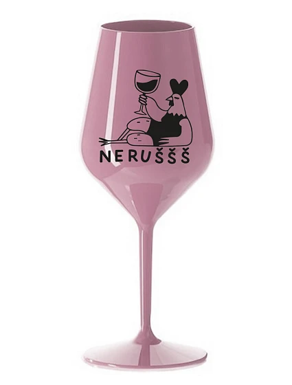 NERUŠŠŠ - svetloružový nerozbitný pohár na víno 470 ml
