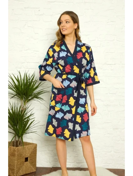 Dámský župan tm. modrý s  La model 19034486 - La Penne