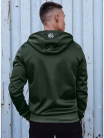 Pánska mikina na zips s kapucňou zelená FashionStreet BX5838 Pánska mikina na zips s kapucňou zelená FashionStreet BX5838