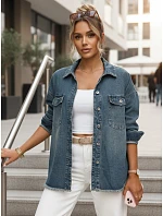 Dámská džínová košilová bunda modrá FashionStreet TY5683