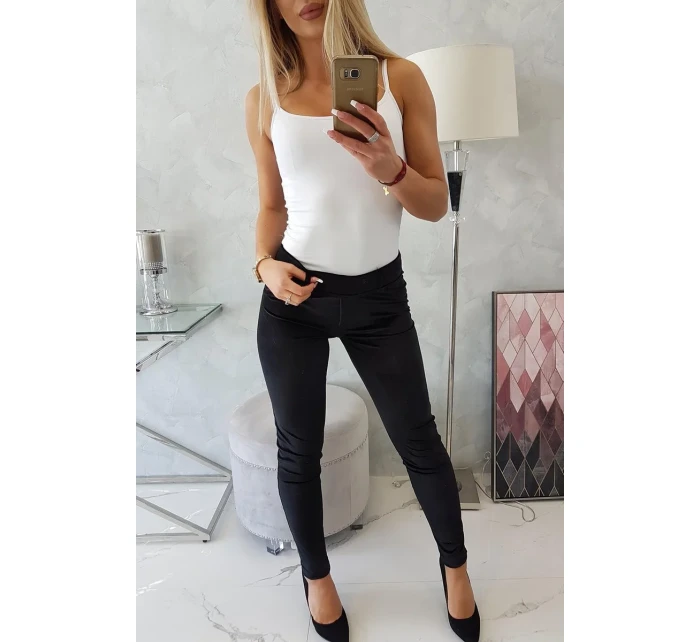 Velurové kalhoty černé