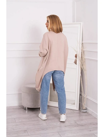 Oversize halenka s potiskem béžová