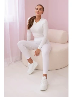 Pruhované legíny bílý