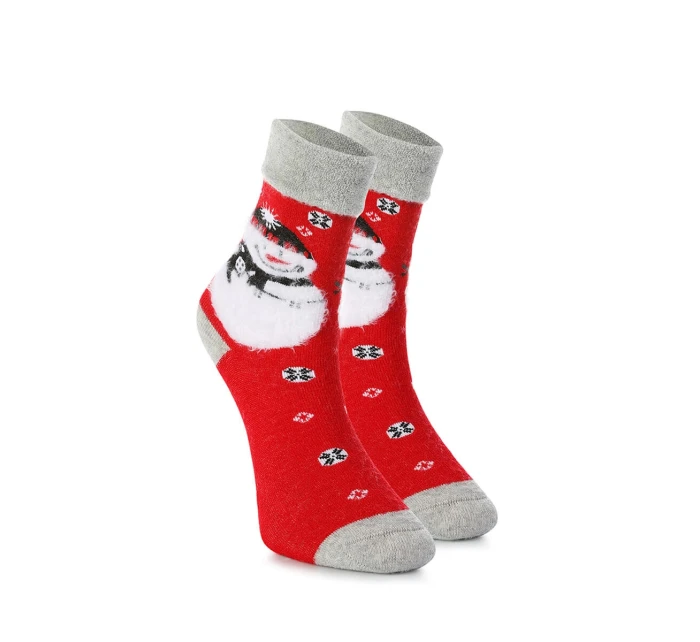 Unisex vianočné ponožky v krabici - 1 pár so snehuliakom