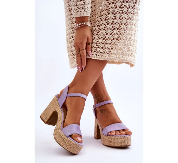 Wygodne Zamszowe Sandały Na Masywnym Słupku Fioletowe Elishia Wygodne Zamszowe Sandały Na Masywnym Słupku Fioletowe Elishia