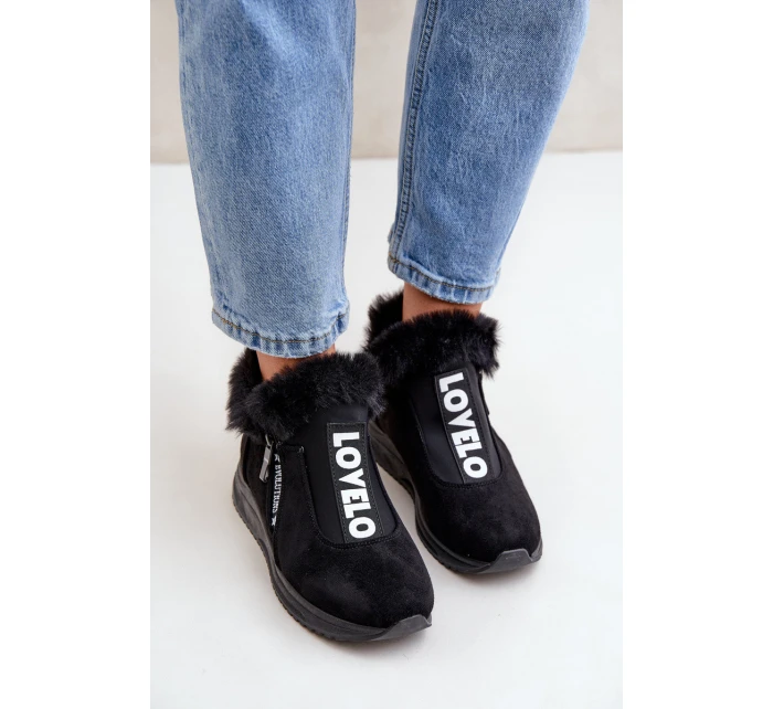 Sneakersy Botki Damskie Z Futerkiem Czarne Zeriana Sneakersy Botki Damskie Z Futerkiem Czarne Zeriana