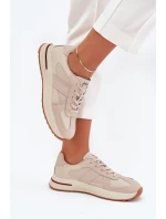 Skórzane Damskie Buty Sportowe Sneakersy Daniel Lopez Just Dare SS2D4043 Beżowe