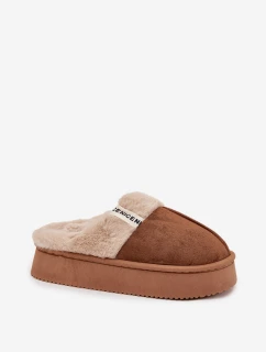 Kapcie Damskie Z Futerkiem Brązowe Parisse