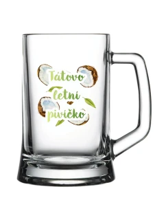 Personalizovaná pivní sklenice s ovocem a textem 