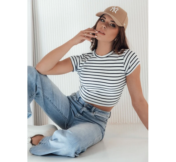 Dámské pruhované tričko LUNA ROSE white Dstreet model 21969923 - FashionStreet