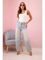 Dámska blúzka bez ramienok s výstrihom ecru