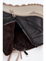 Sportovní dámské boty na platformě z přírodní kůže model 21713749 Černé - Zazoo