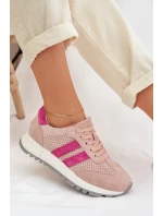 Dámské tenisky z přírodního semiše růžové model 22013945 - EVENTO