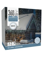 VIANOČNÝ STROMČEK SVETLÁ VONKAJŠIE SVETLO OPONA 360 VIEDOL ČASOVAČ STUDENÁ BIELA PRIEHĽADNÝ KÁBEL