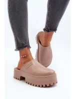 Damskie Klapki Na Masywnej Podeszwie Big Star NN274016 Beżowe Damskie Klapki Na Masywnej Podeszwie Big Star NN274016 Beżowe