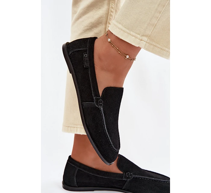 Dámské mokasiny z přírodního semiše Big Star TT274209 Černé