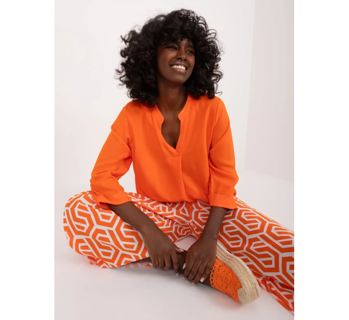 Bluzka model 20100966 pomarańczowy - FPrice Bluzka model 20100966 pomarańczowy - FPrice