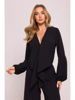 M861 Krátky top so zaväzovaním vpredu - čierny M861 Krátky top so zaväzovaním vpredu - čierny