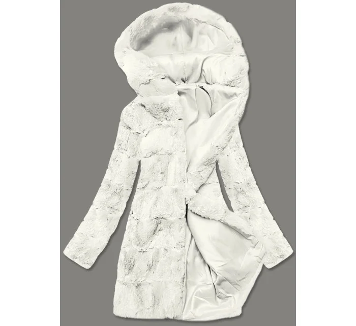 Biela dámska bunda s kapucňou (br9741-26)