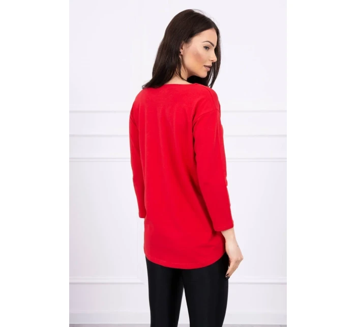 Halenka s potiskem model 18744208 červená - K-Fashion