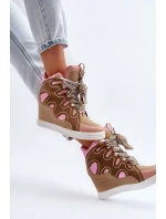 Dámské tenisky na podpatku růžové model 21648554 - Boto